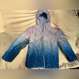 Girls medium (10-12), Eddie Bauer Blue Quilted/fleece reversible Jacket